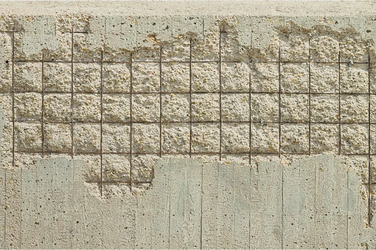 concrete cover spalling shown steel rebars