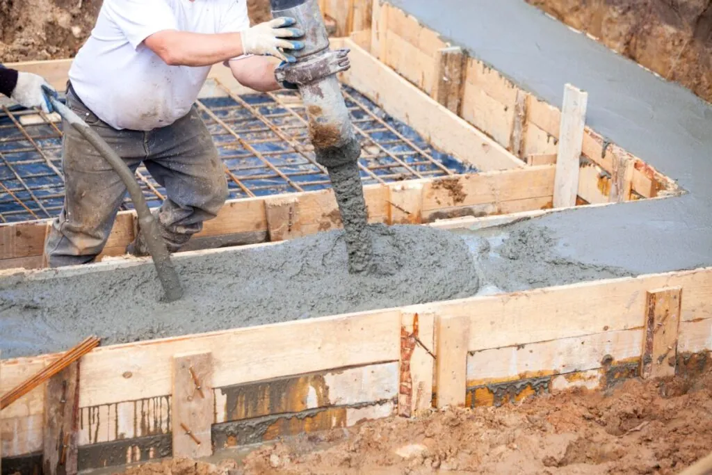 pouring concrete foundation