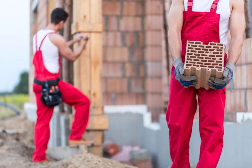 worker building masonry