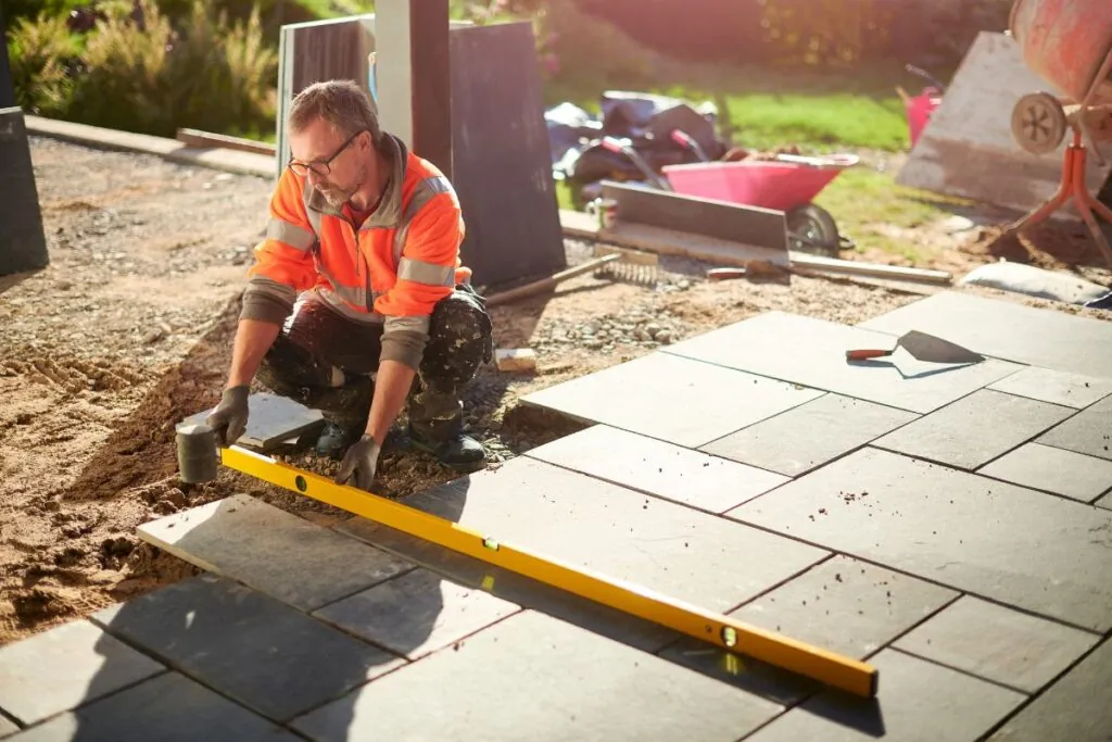 slate patio installation