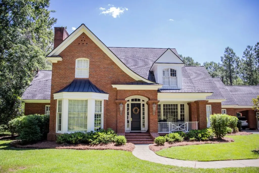 stunning exterior brick wall house in Norwell MA