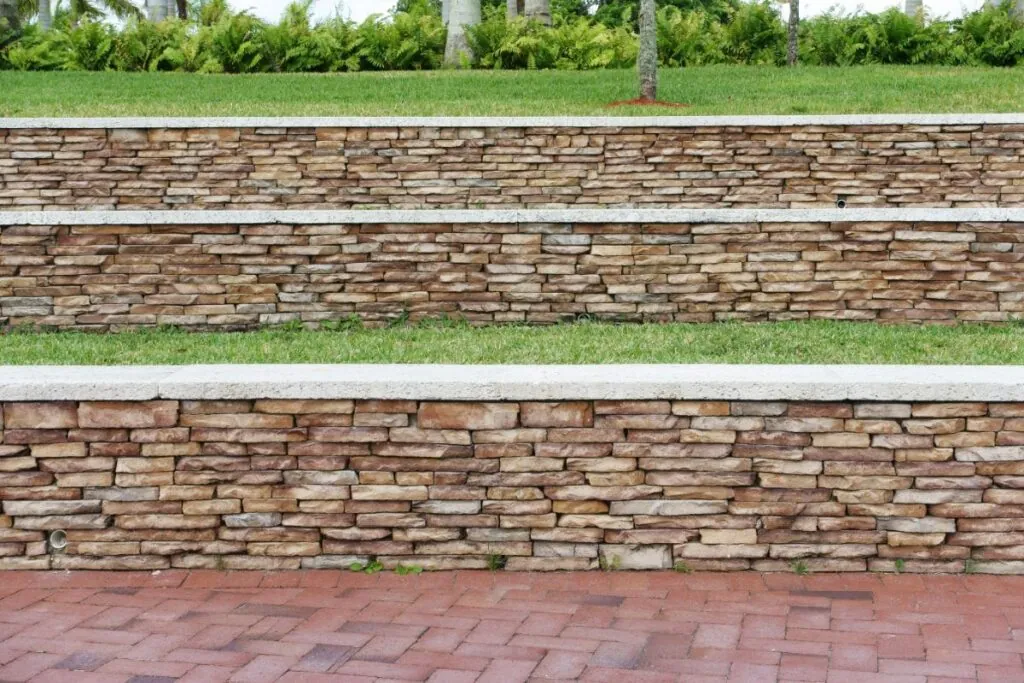 stunning stone retaining wall in Norwell MA